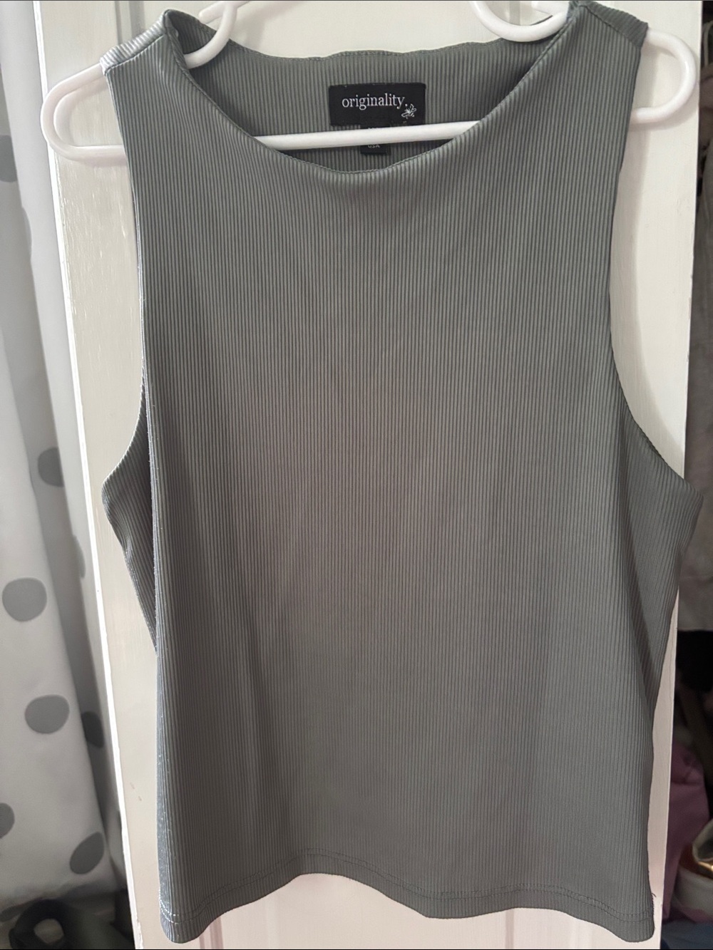 Originality Ribbed Tank Top in Sage